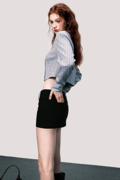 Loose Fit Striped Long-Sleeved Shirt