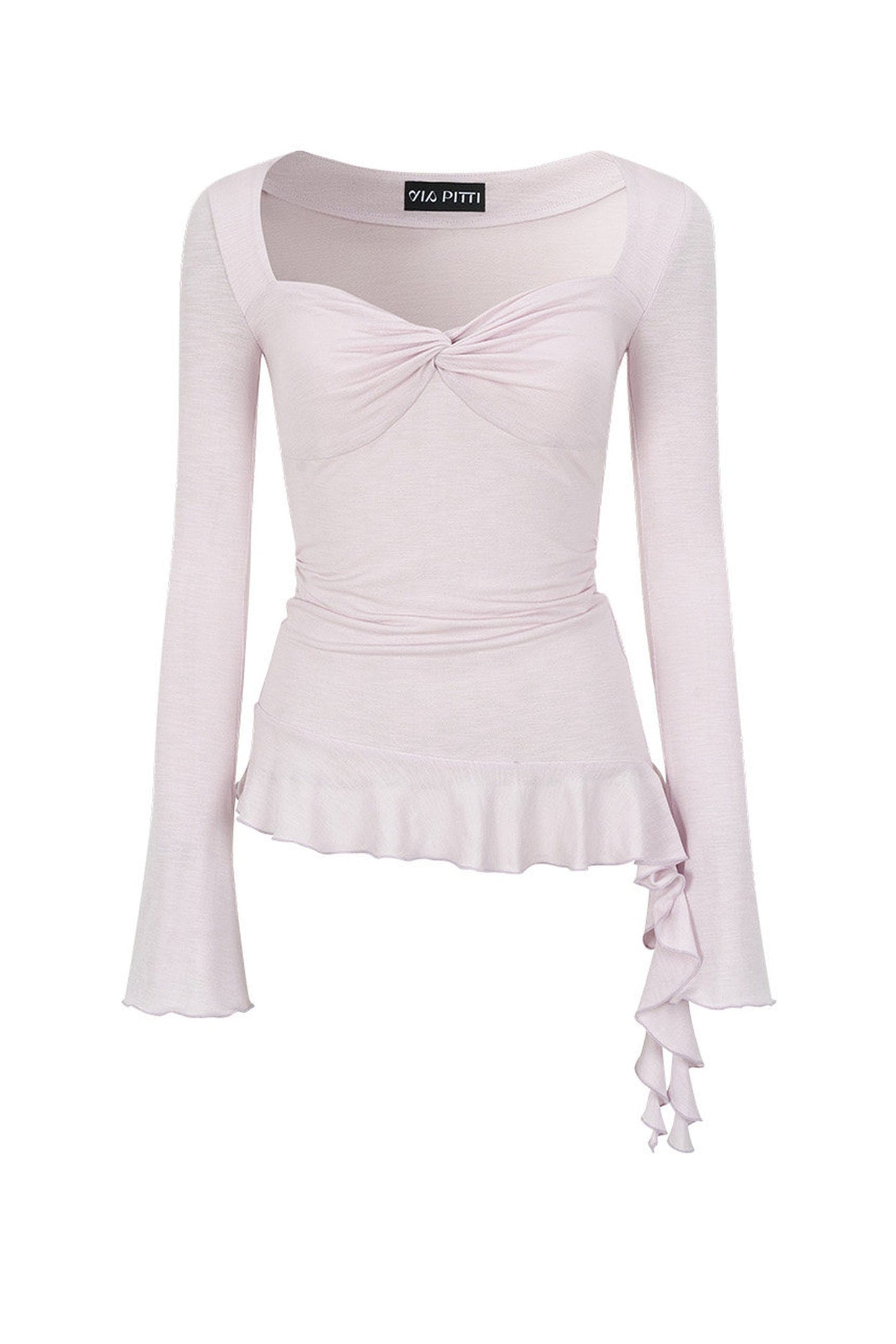 Twist Ruffle Pleated Blouse
