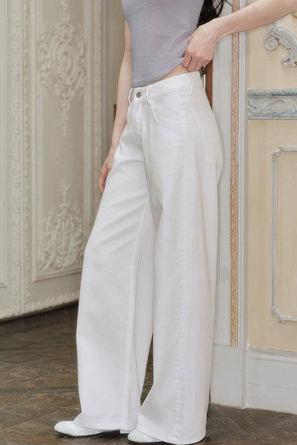 Lyocell Blend Low-Rise Wide-Leg Jeans