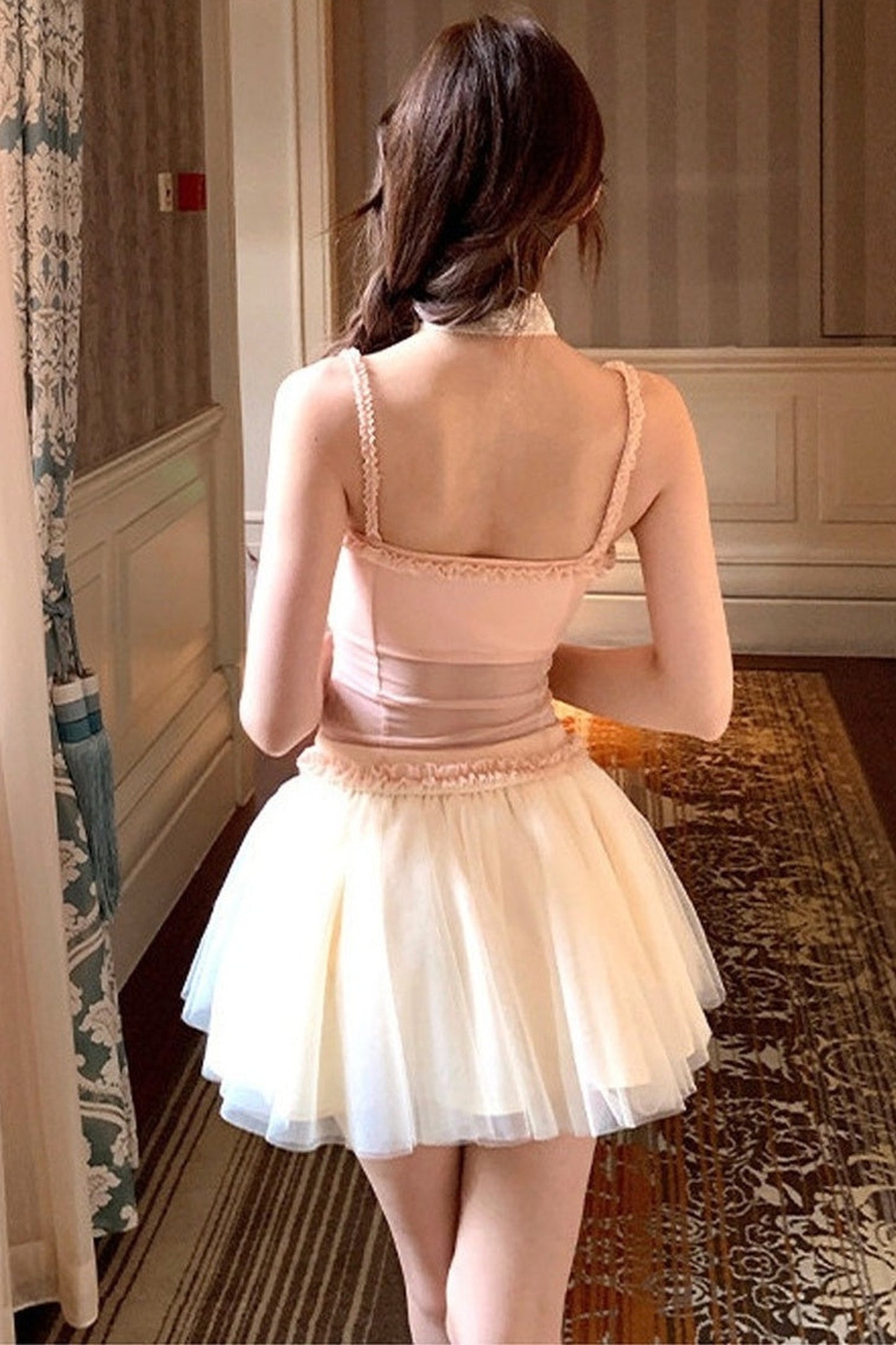 Nutcracker Pink Camisole and Mesh Skirt Set-Up