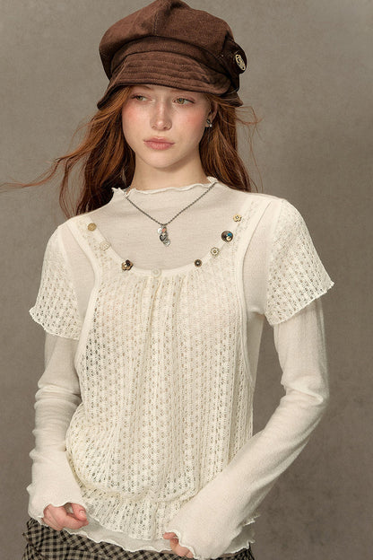 Hollow-Out Knit Sweater