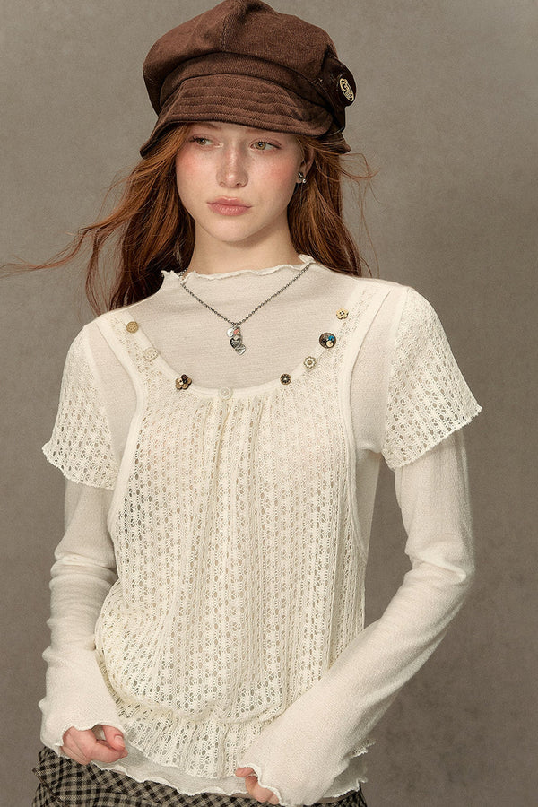 Hollow-Out Knit Sweater