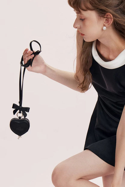 Black Leather Heart Headphone Case