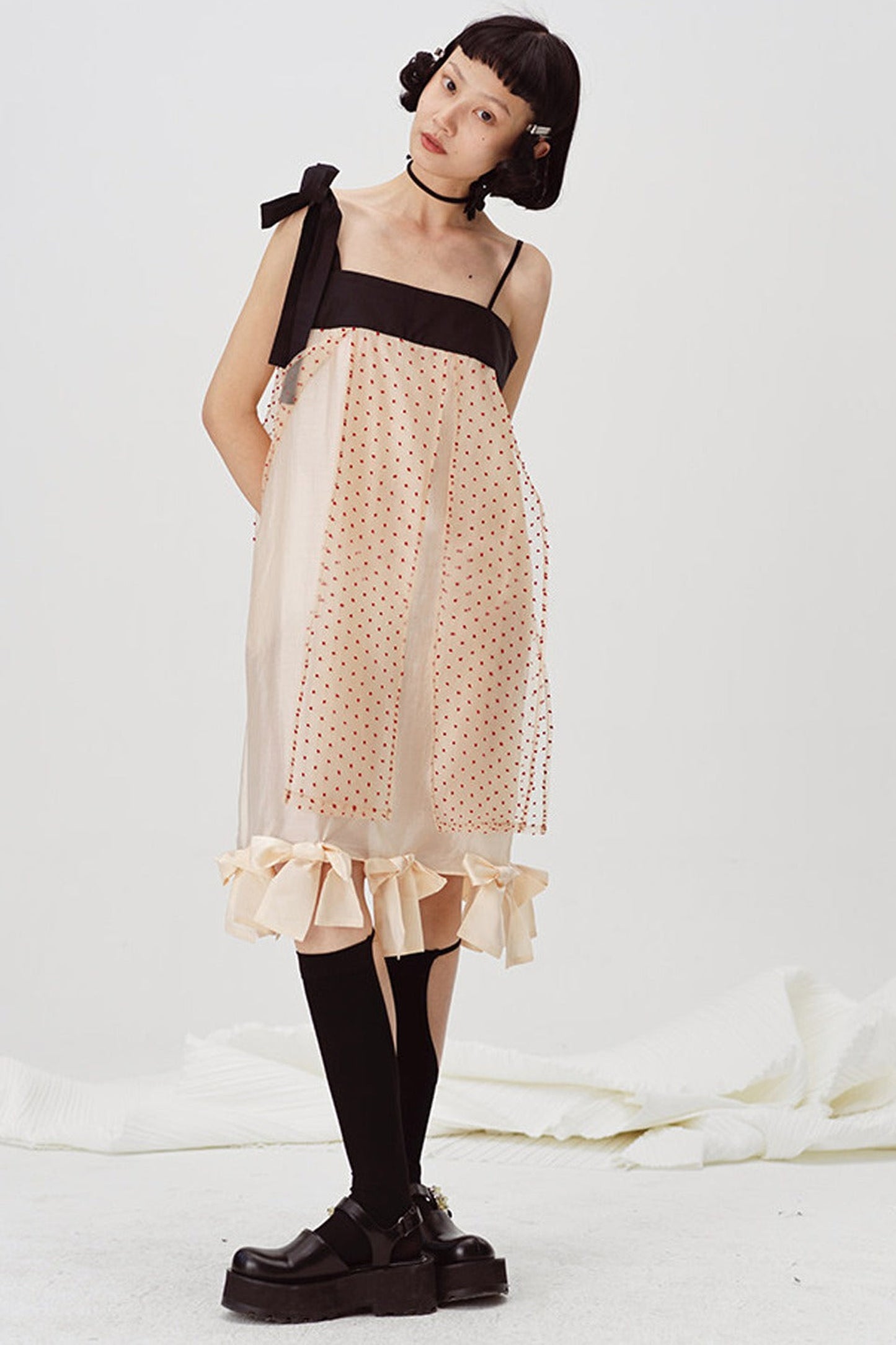 Fragmented Bowknot Strap Dress