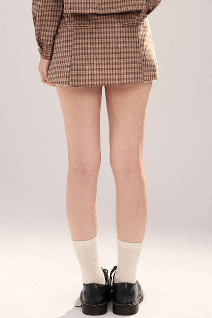 Buttoned High-Waisted A-Line Skirt