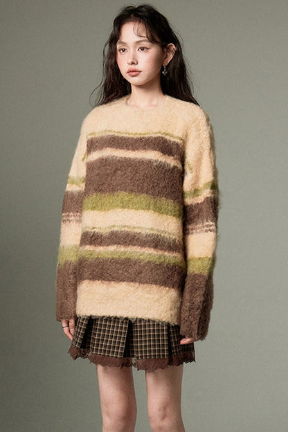Color-Block Striped Sweater