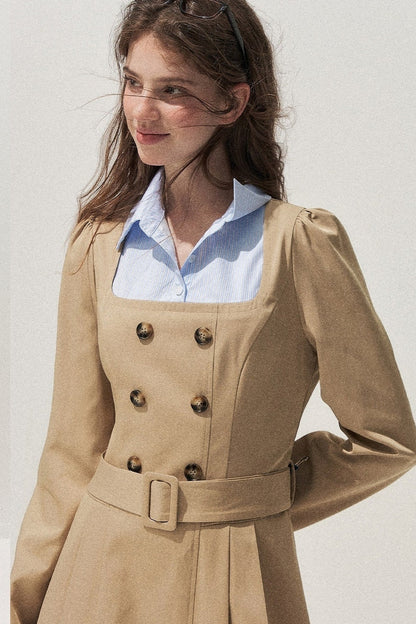 Retro Two-Piece Trench Dress