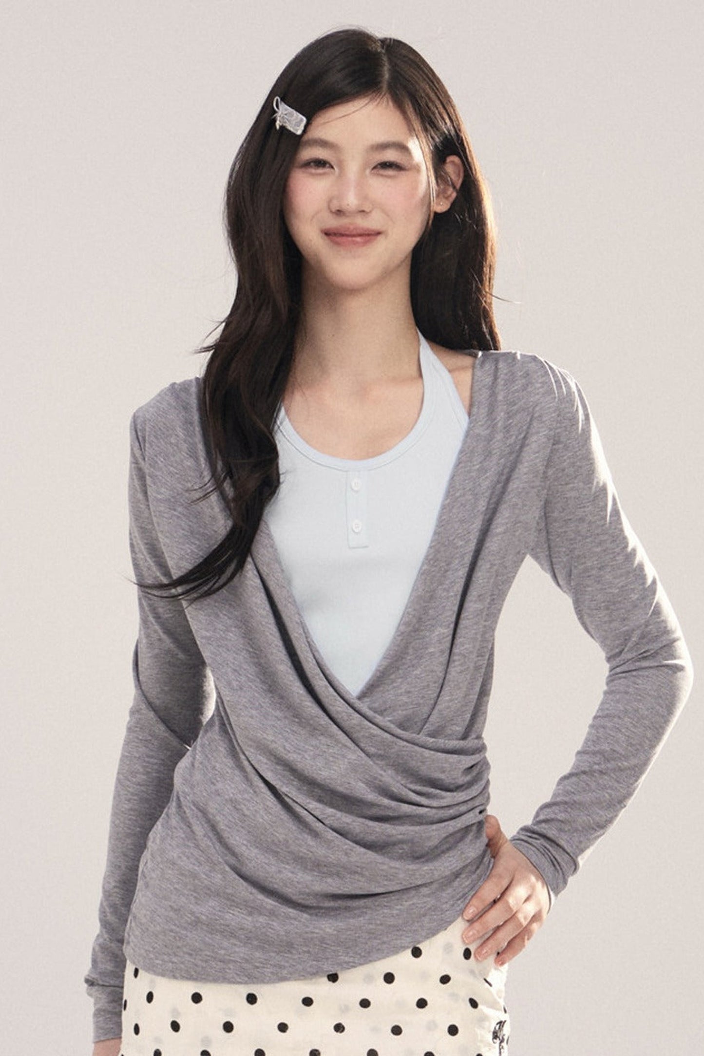 Layered-Look Long-Sleeve Top