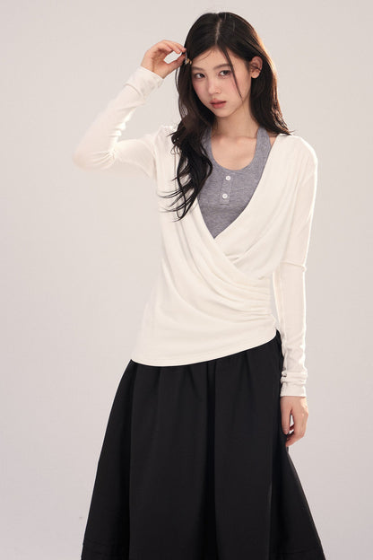 Layered-Look Long-Sleeve Top