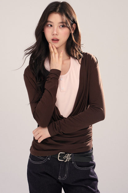 Layered-Look Long-Sleeve Top