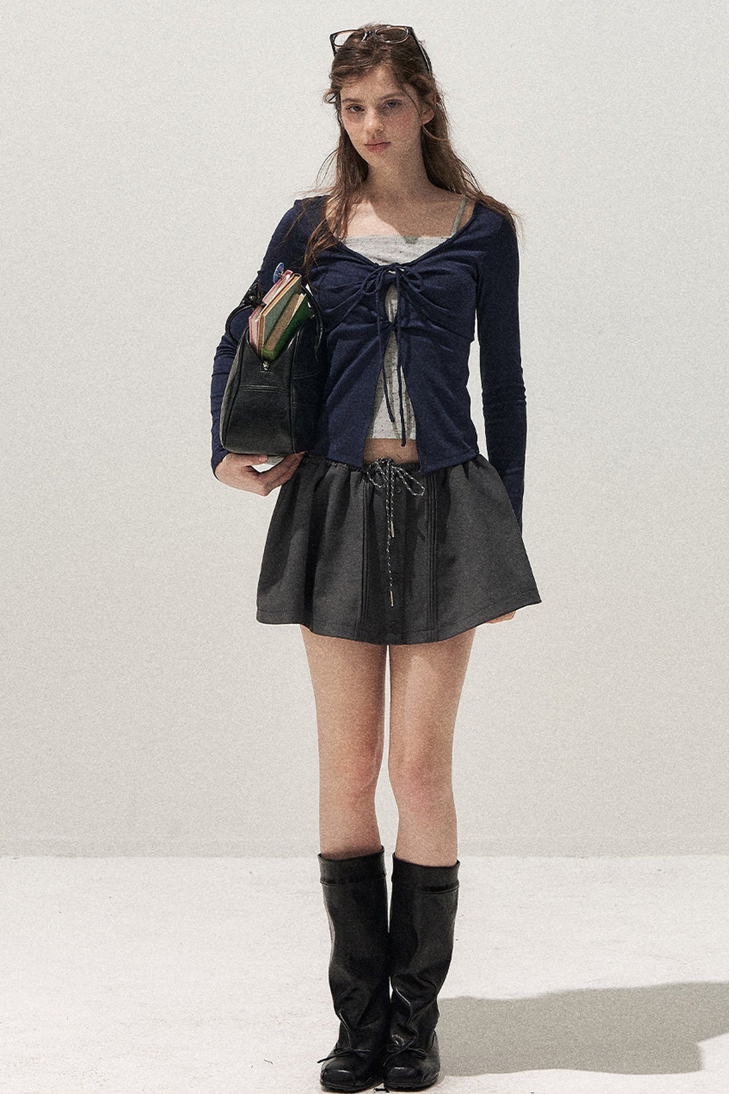 Floral Knot Tie Long Sleeve T-Shirt