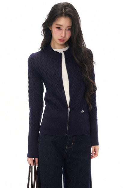 Long Sleeve Knitted Cardigan and Pants Set-Up