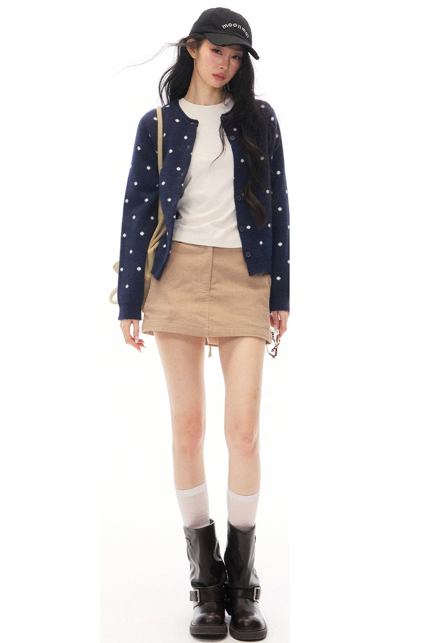Polka Dot Knit Cardigan