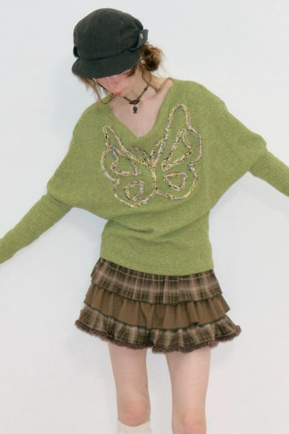 Retro Butterfly Knit Top