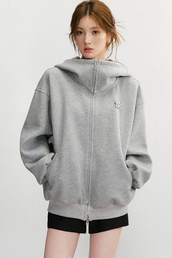 Large Lapel Hooded Cardigan