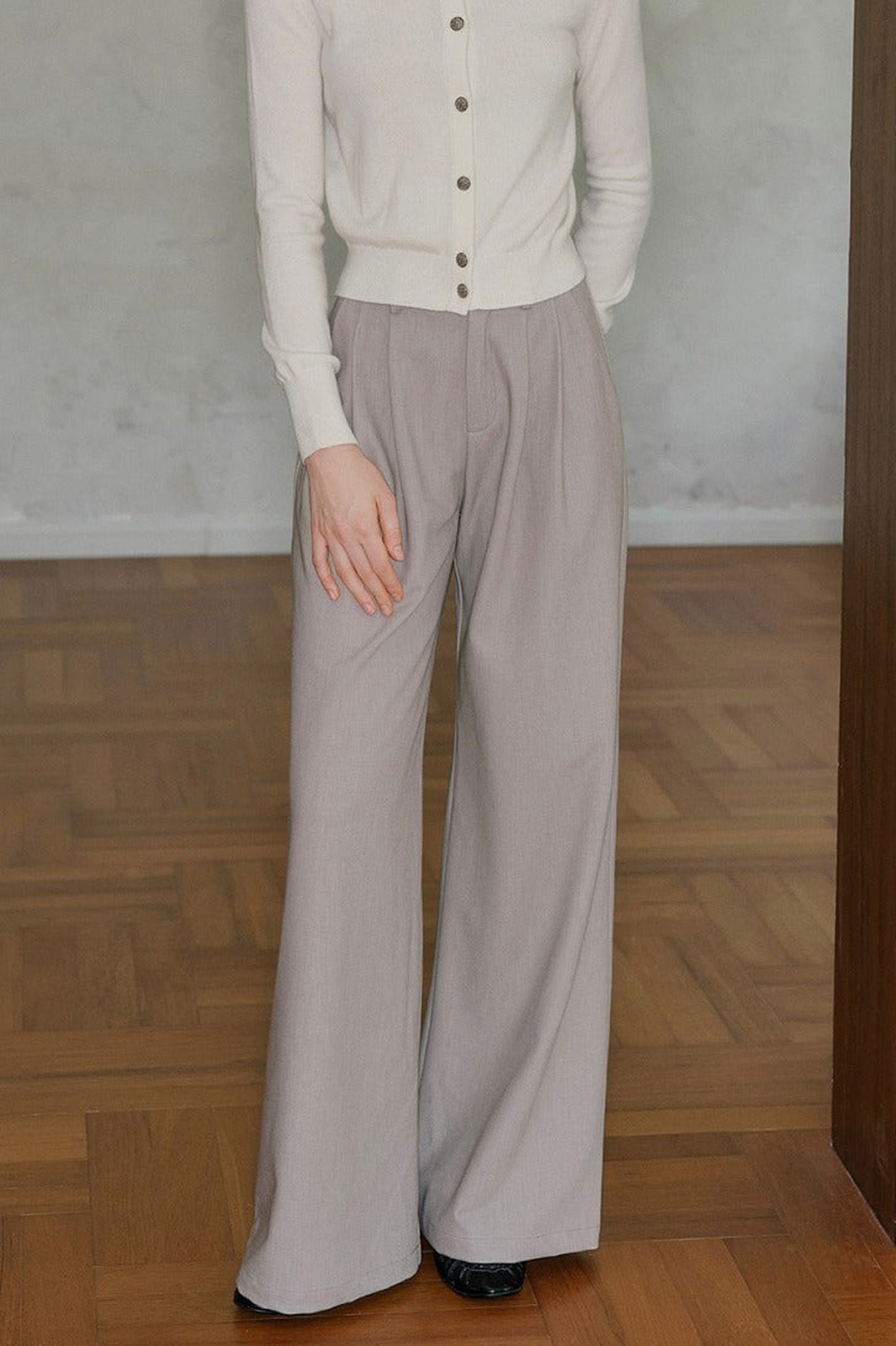Pantaloni drappeggiati a vita alta