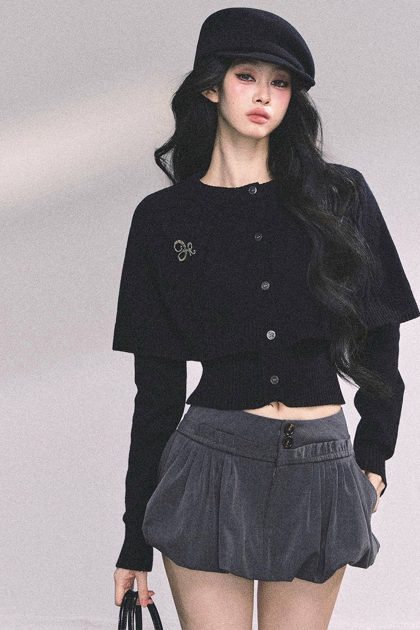 Knitted Cable Cape Sweater