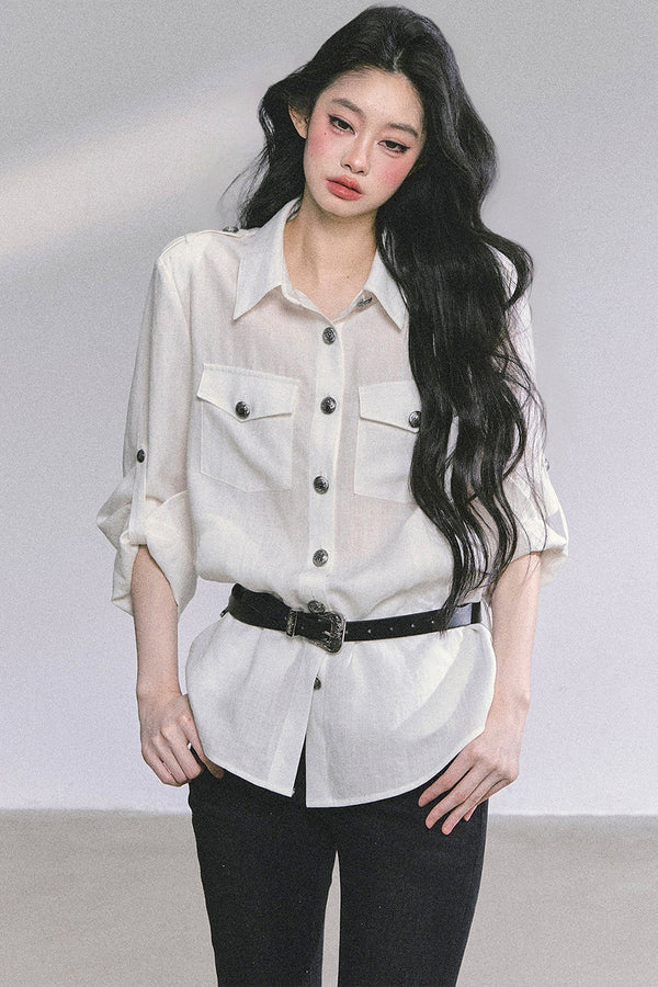 French Polo Collar Shirt