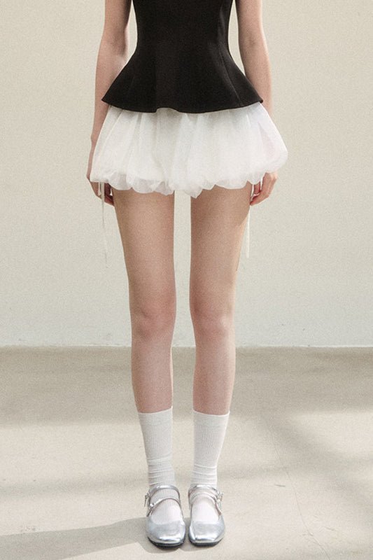 Floral Ruffle Short Skirt