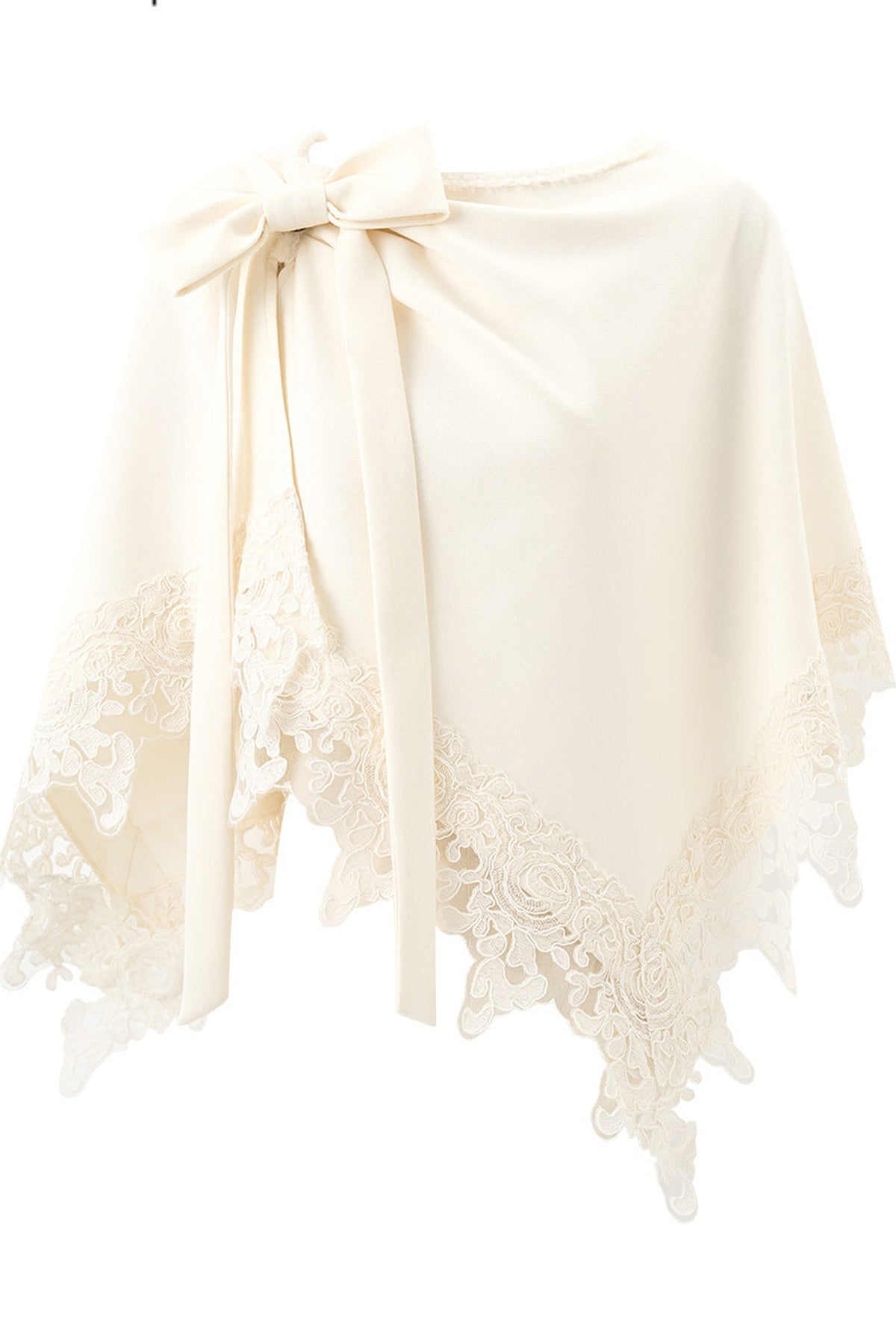 Artistic Bow Lace Knit Cape and Skirt Set-Up