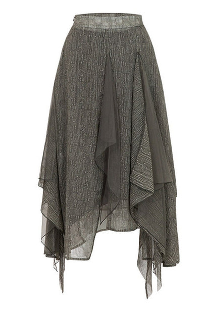 Drapey A-Line Midi Skirt