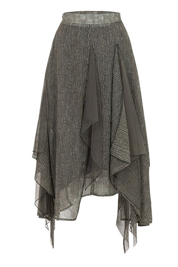 Drapey A-Line Midi Skirt