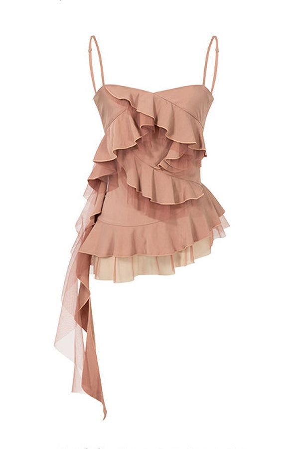 Rose Wave Layered Camisole and Skirt Set-Up