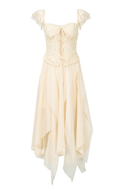 Irregular Hem Flutter Dress