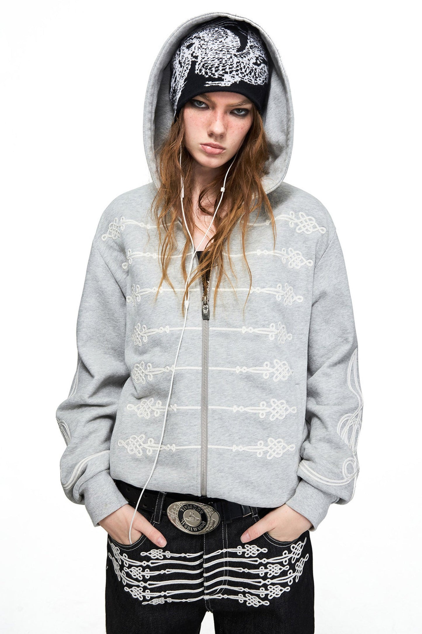 Giacca vintage Napoleone con cappuccio e zip