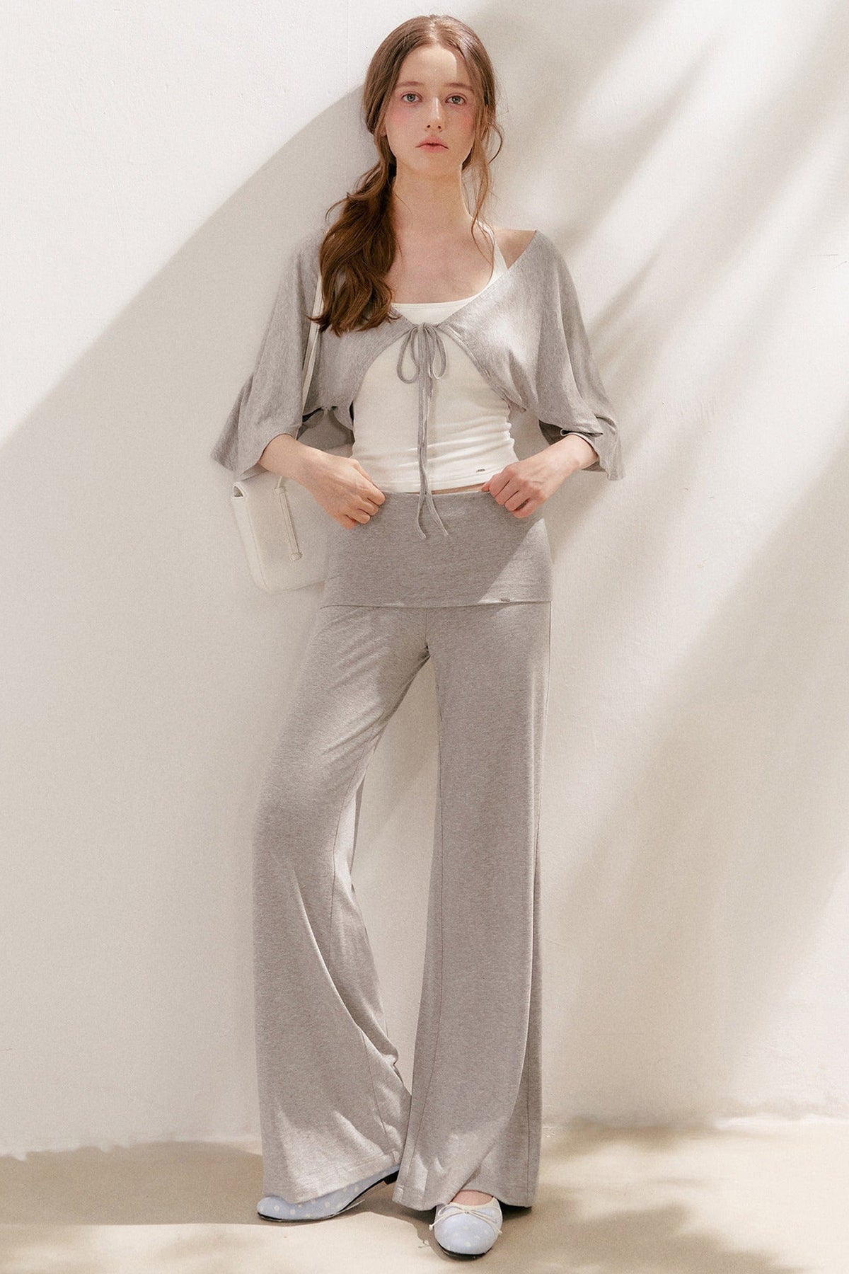 Wide Waist Straight Leg Knit Pants