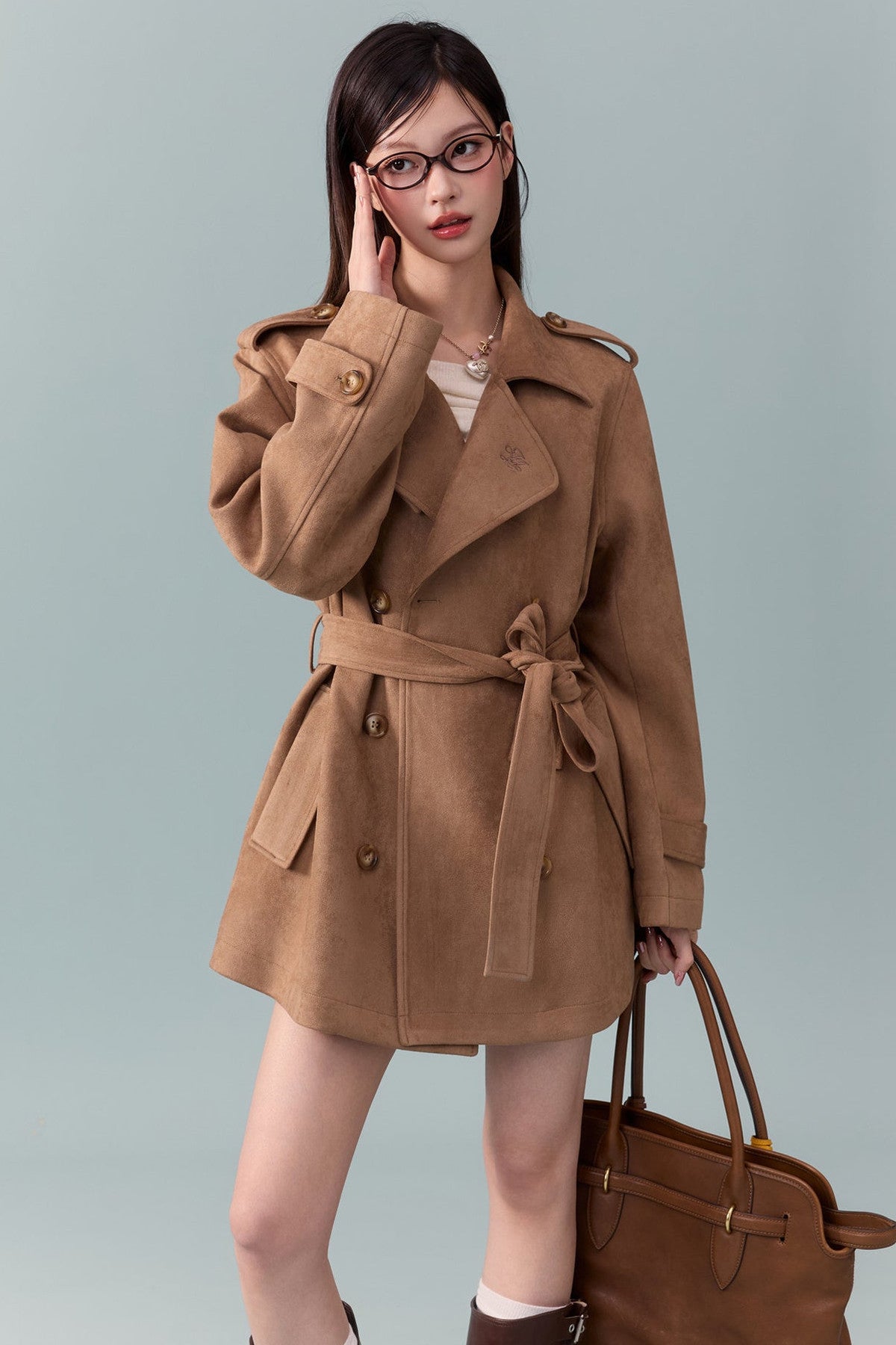 Spring and Autumn Lapel Trench Coat