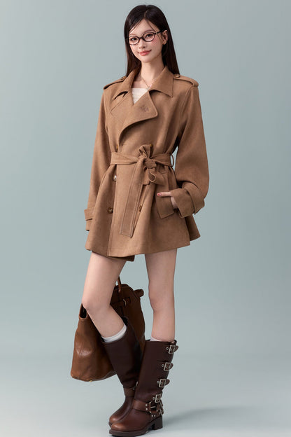 Spring and Autumn Lapel Trench Coat