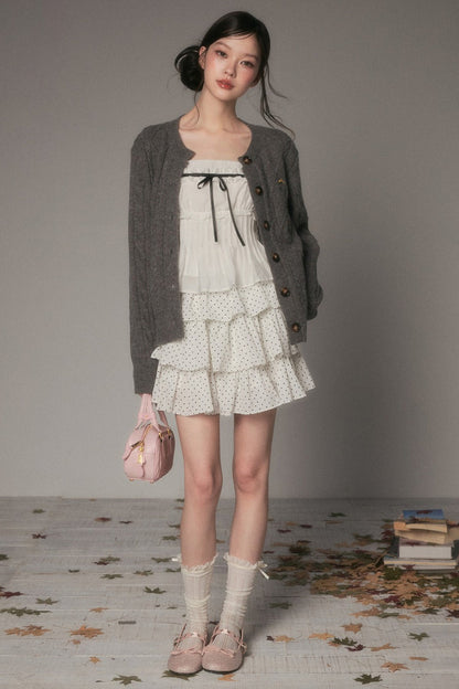 Long-Sleeved Floral Embroidered Cardigan