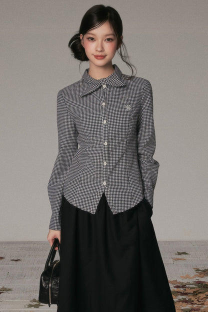 Spring and Autumn Bow Tie Shirt