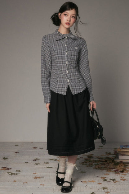 Spring and Autumn Bow Tie Shirt