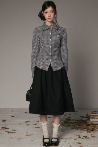 Spring and Autumn Bow Tie Shirt