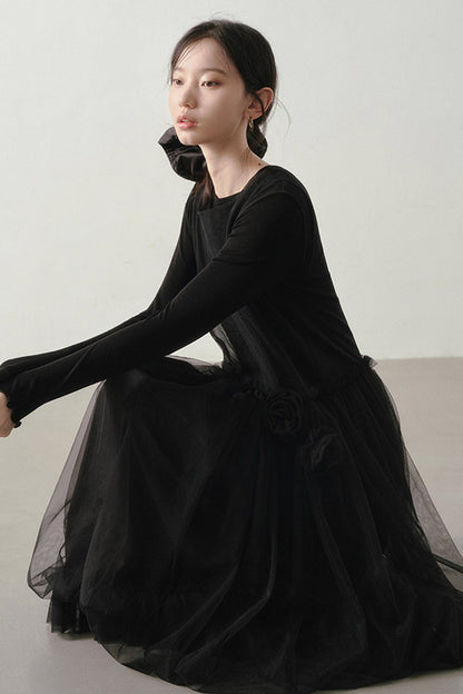 Ballet Style Solid Long Sleeve Top