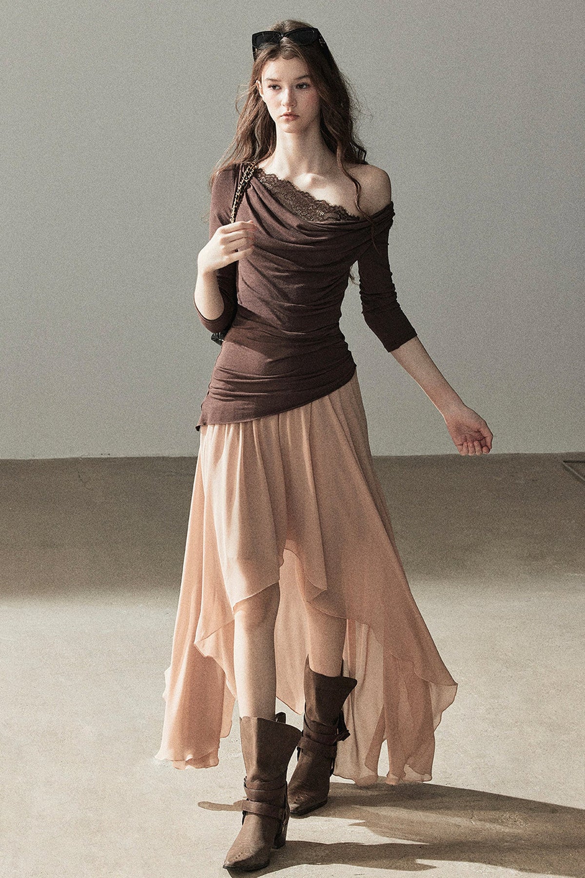 French Style Off-Shoulder Lace Dress and Jacket Set-Up