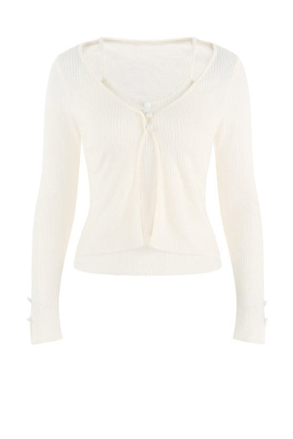 Red Layered-Look Knit Top