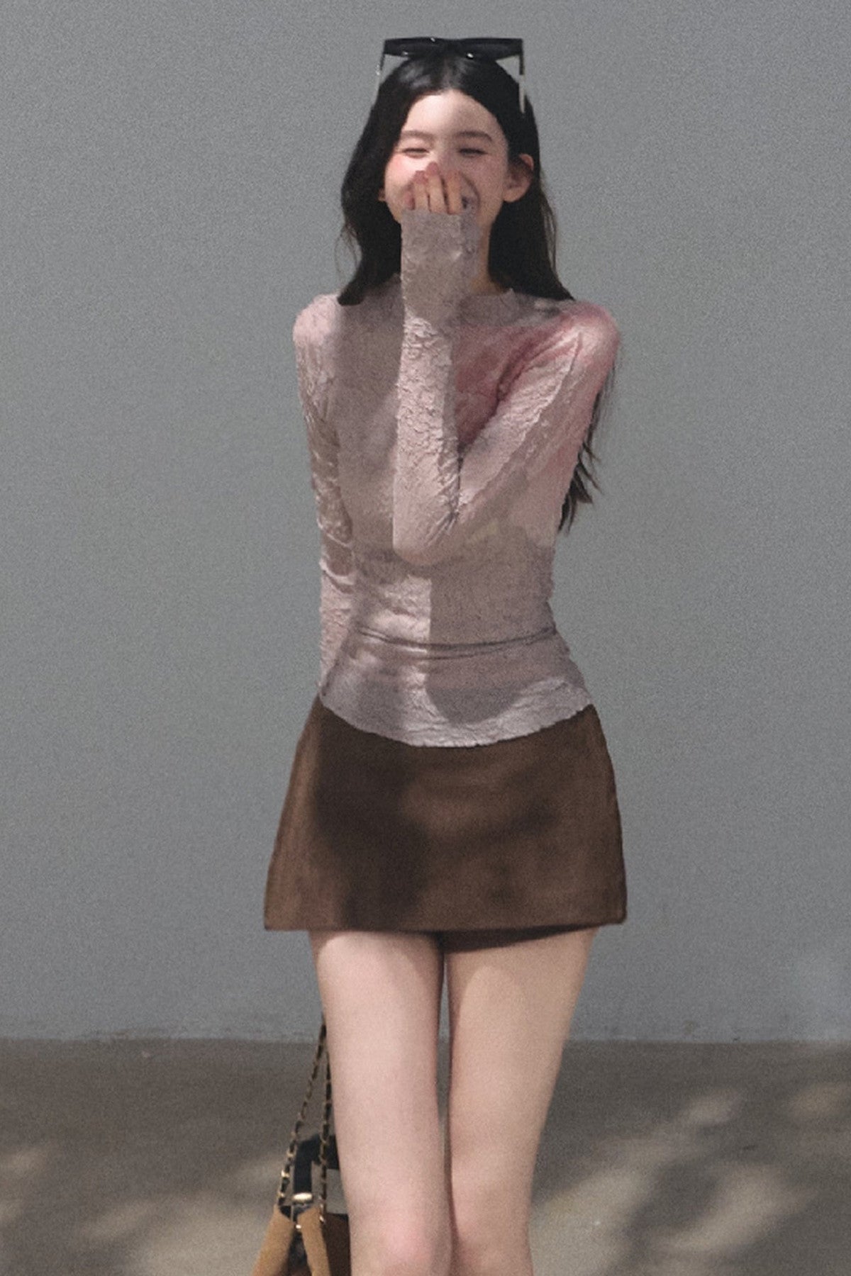 Maillard Retro Suede Skirt