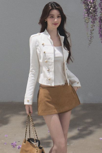 Maillard Retro Suede Skirt