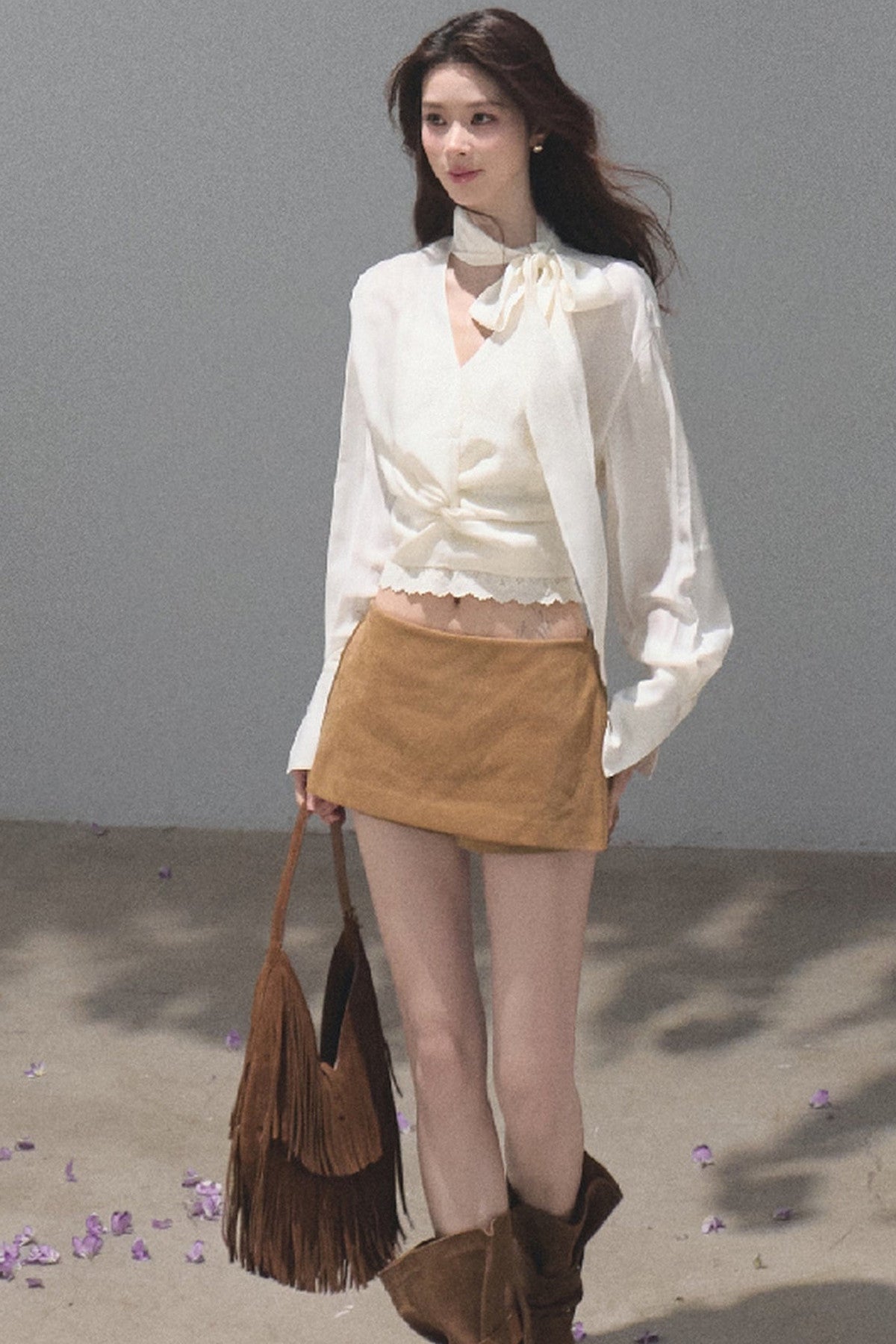 Maillard Retro Suede Skirt