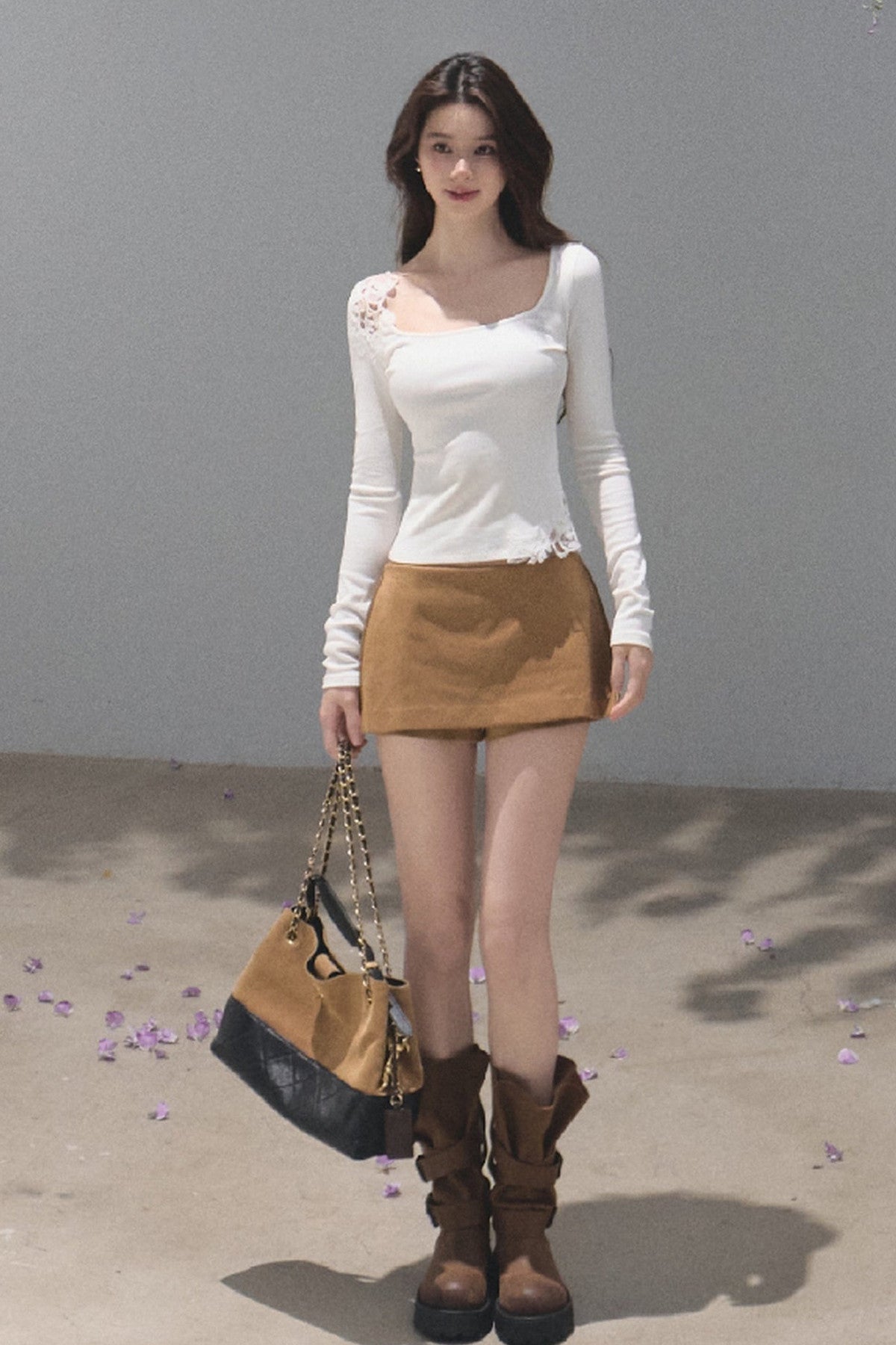 Maillard Retro Suede Skirt