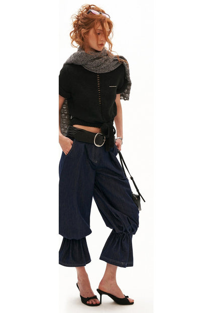 Wool Stand Collar Knit Top