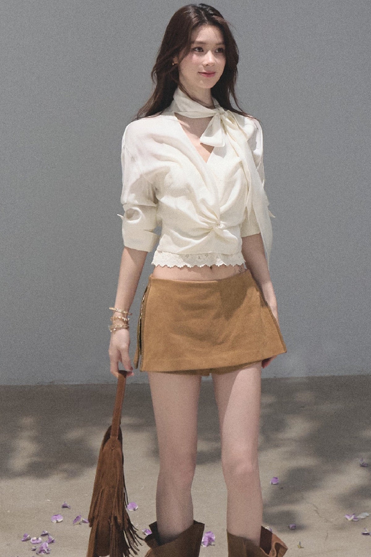 Maillard Retro Suede Skirt