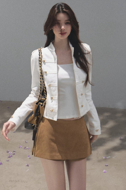 Maillard Retro Suede Skirt