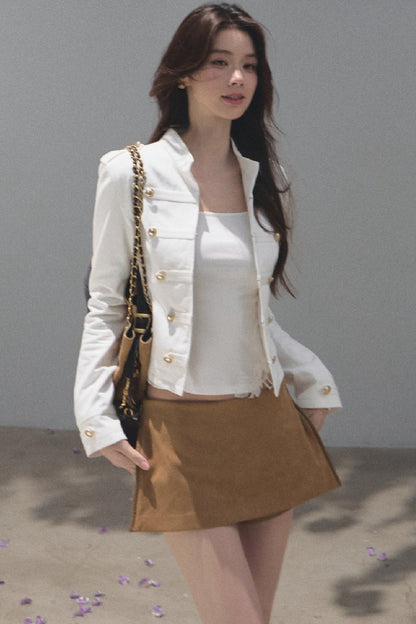 Maillard Retro Suede Skirt