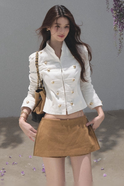 Maillard Retro Suede Skirt