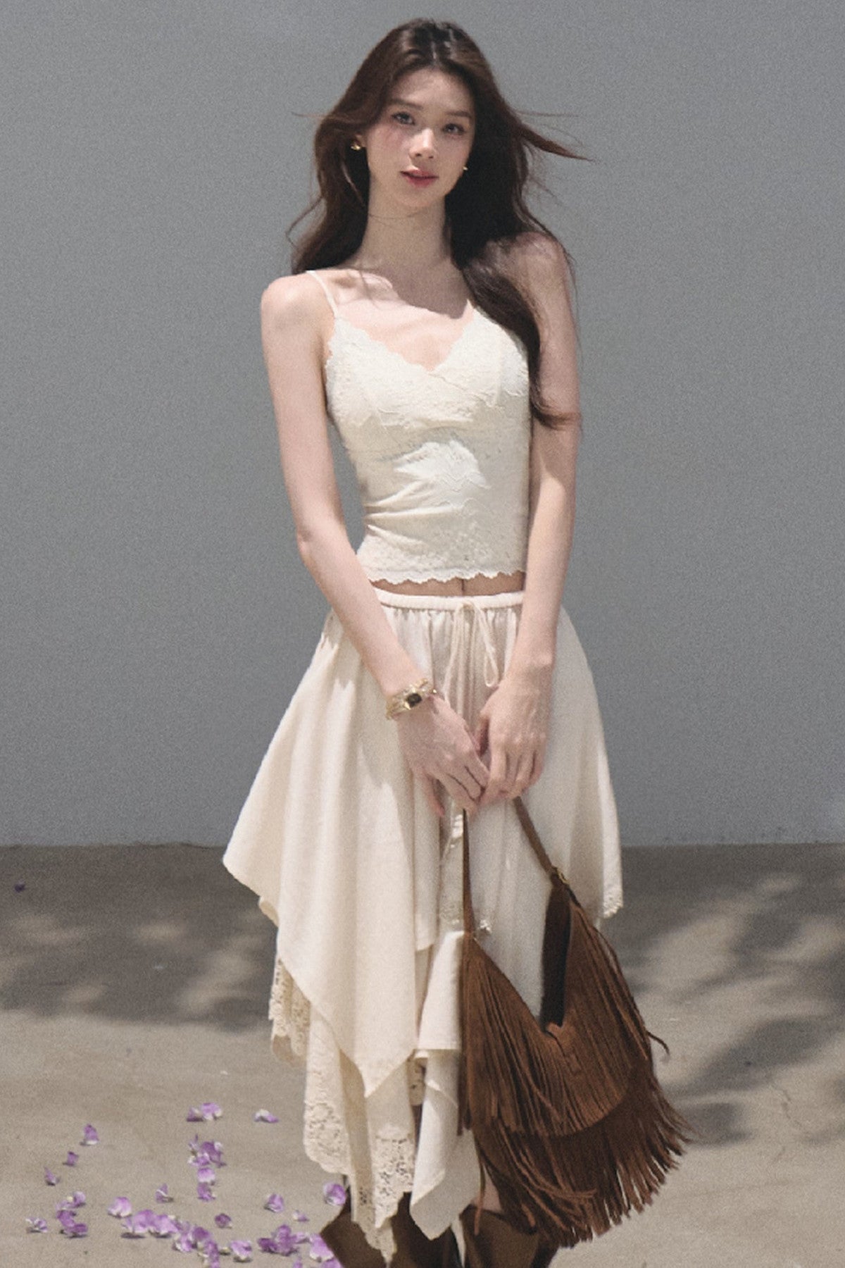 Lace Trim V-Neck Spaghetti Strap Camisole