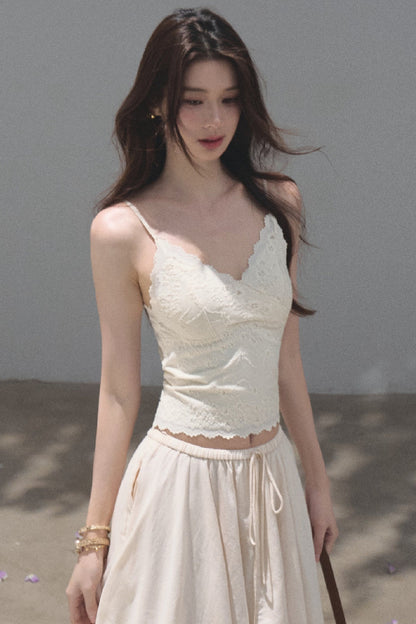 Lace Trim V-Neck Spaghetti Strap Camisole